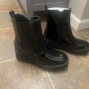 Never worn black patent boots
